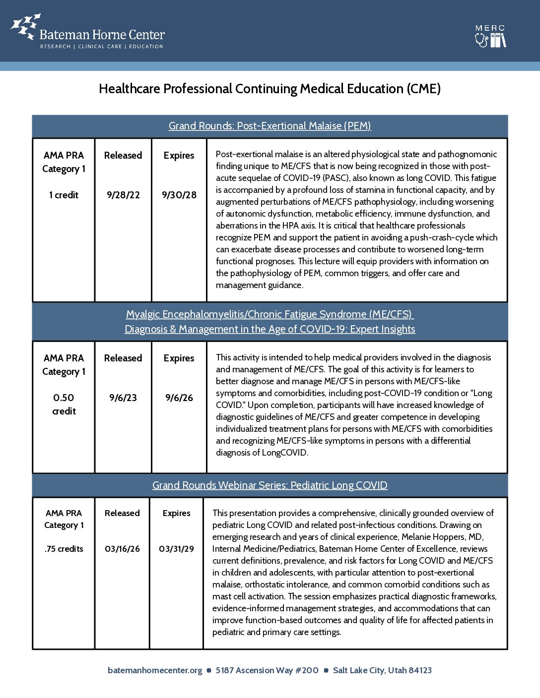 Providers Studying CME